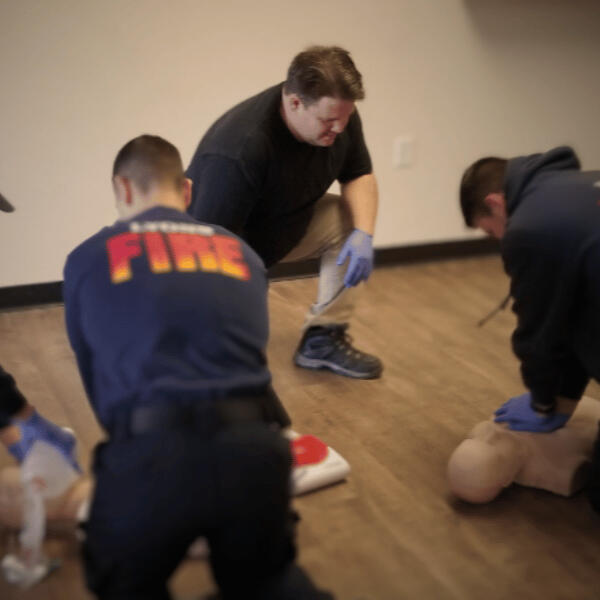 Keith Ryen, AHA Instructor, of PL-CPR (Port Lavaca CPR) near Victoria, TX, is training firefighters in life-saving CPR techniques. Keith teaches classes for certification in CPR, BLS, ACLS, PALS, Wilderness First Aid, and more.