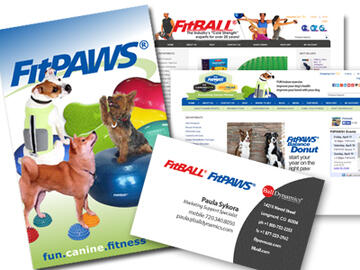 Web Design & Marketing for FitBALL and FitPAWS Portfolio thumbnail showing website and brand design work for Ball Dynamics - FitPAWS and FitBALL